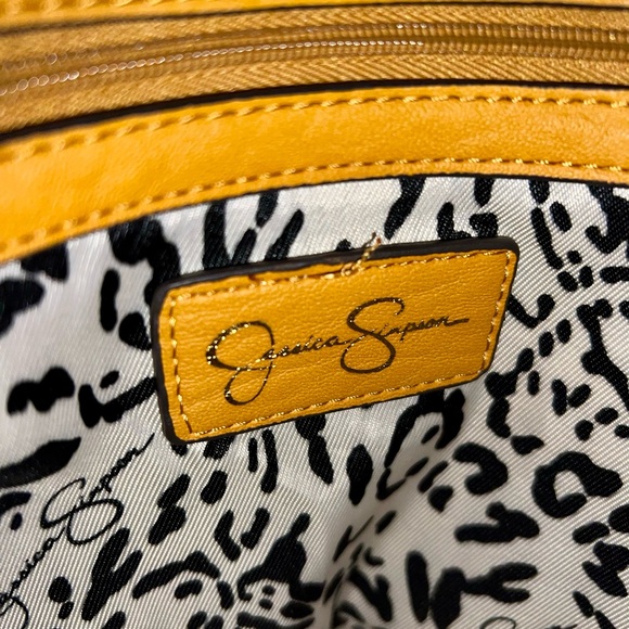 Vibrant Yellow Slouchy Shoulder Bag with Ruched Details by Jessica Simpson. - Picture 5 of 12